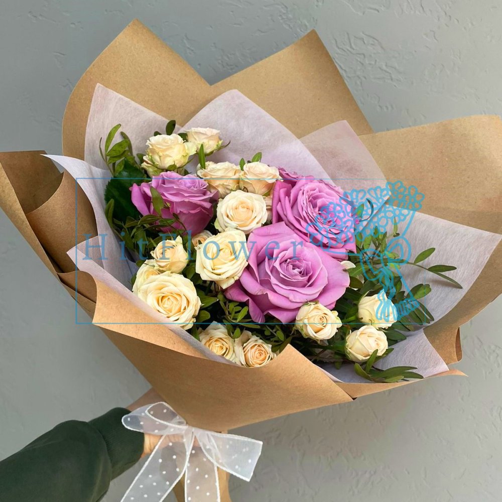 Букет цветов из: Розы и Хризантемы